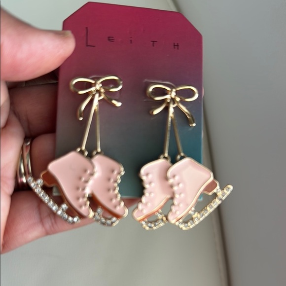 Leith Pink Ice Skate Earrings - Picture 1 of 2